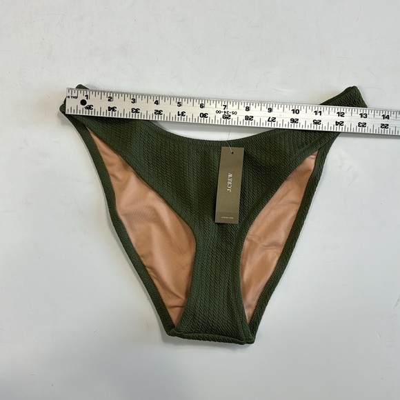 J. Crew Curved Waist Cheeky Bikini Bottom Women's S Green New 7859 BC050 - Picture 4 of 14